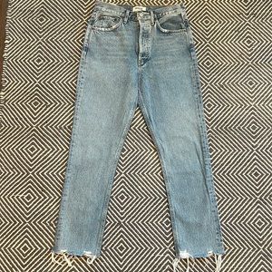 AGolde Riley Crop, frayed hem, size 25